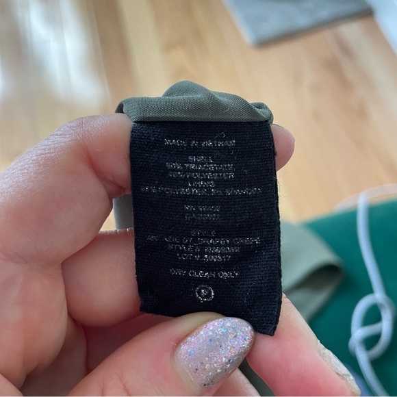 Theory Antazie Tie Front Shift Drapey Crepe Dark Military Green Tee Dress Size 0 - Picture 10 of 12